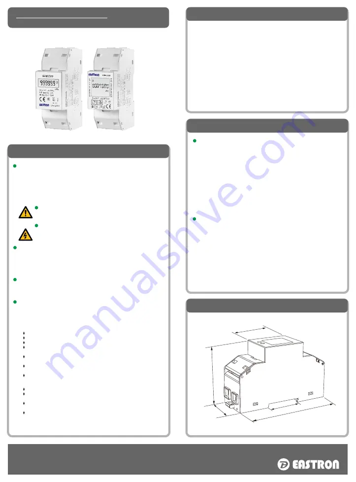 Eastron SDM230 Series Скачать руководство пользователя страница 1