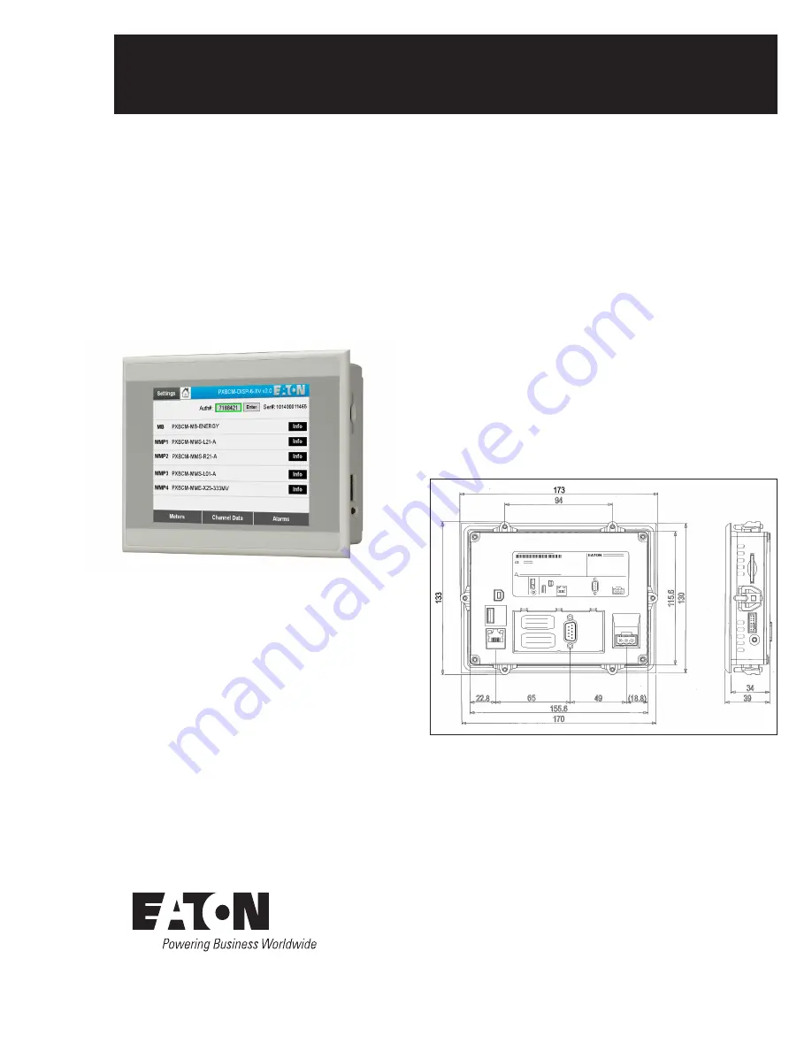 Eaton PXBCM-DISP-6-XV Скачать руководство пользователя страница 1