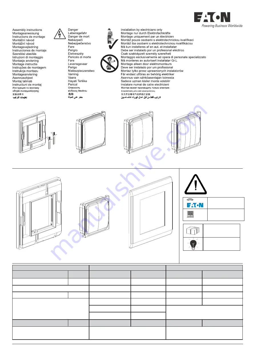 Eaton xComfort F94 Series Assembly Instructions Manual Download Page 1