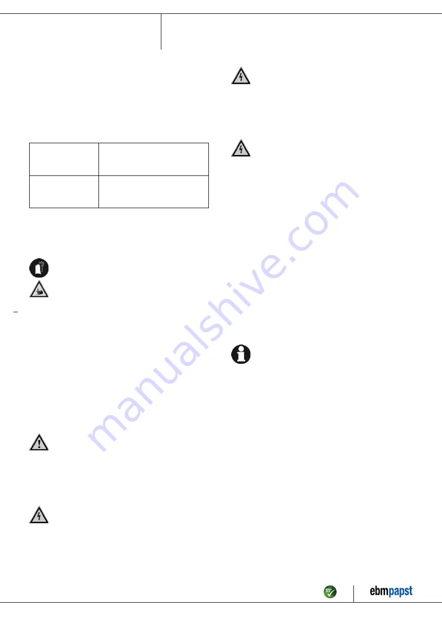 ebm-papst D2E160-GL25-23 Operating Instructions Manual Download Page 6