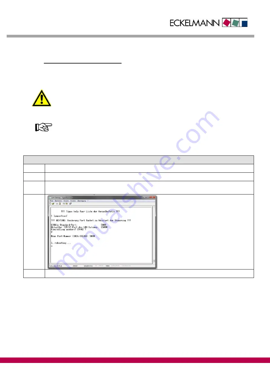 ECKELMANN LAN Gateway Operating Instruction Download Page 17