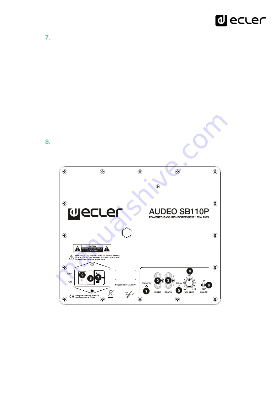 Ecler AUDEOSB110P Скачать руководство пользователя страница 7