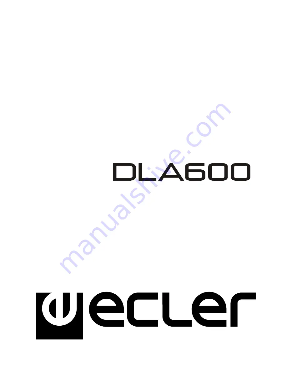 Ecler DLA600 User Manual Download Page 1