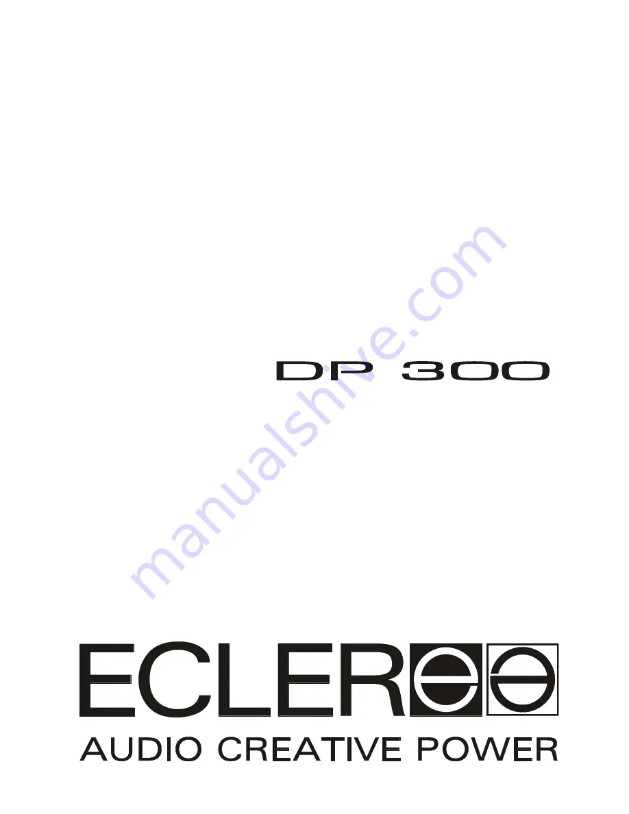 Ecler DP 300 Скачать руководство пользователя страница 1