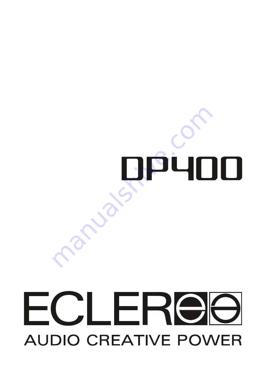 Ecler DP400 Скачать руководство пользователя страница 1