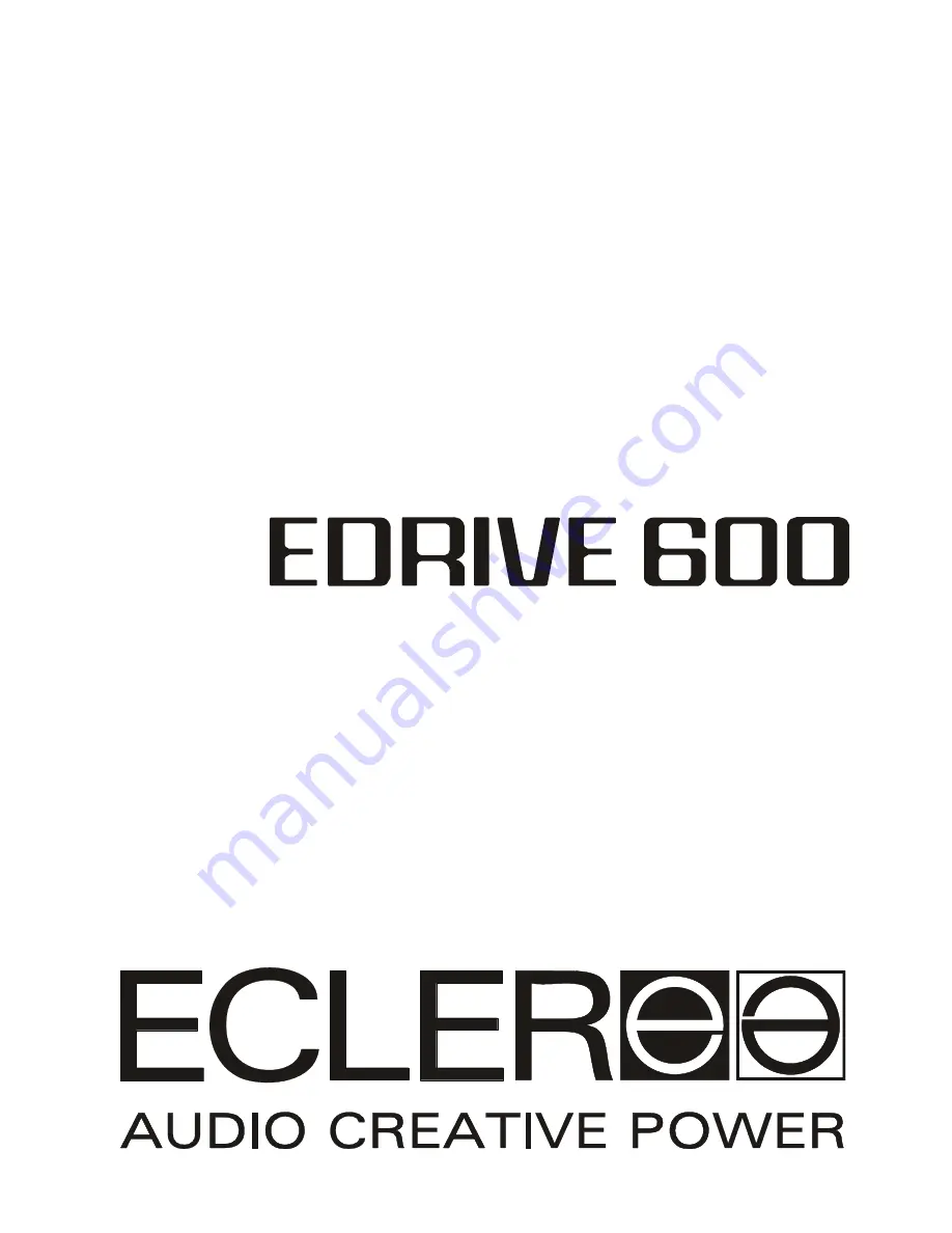 Ecler edrive 600 Скачать руководство пользователя страница 1