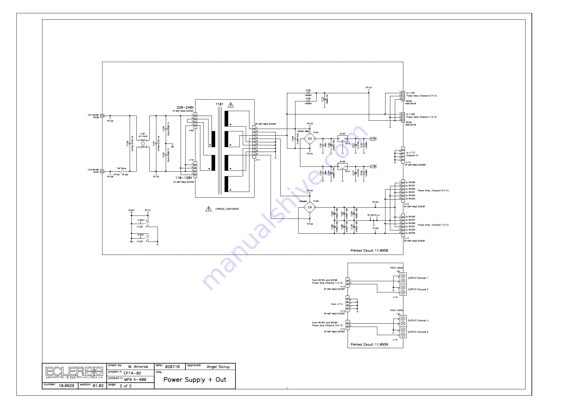 Ecler MPA4-400 Service Manual Download Page 9