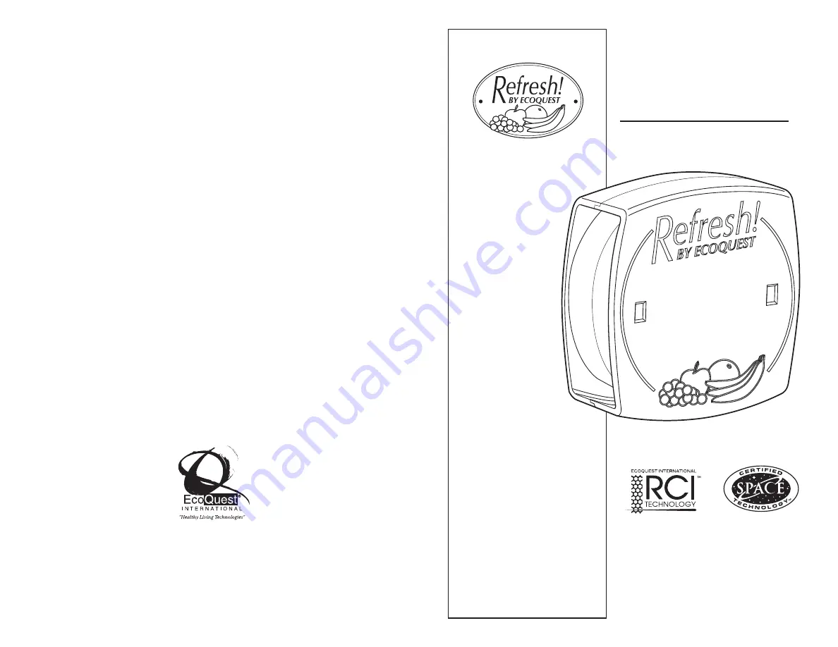 EcoQuest Refresh Owner'S Manual Download Page 1