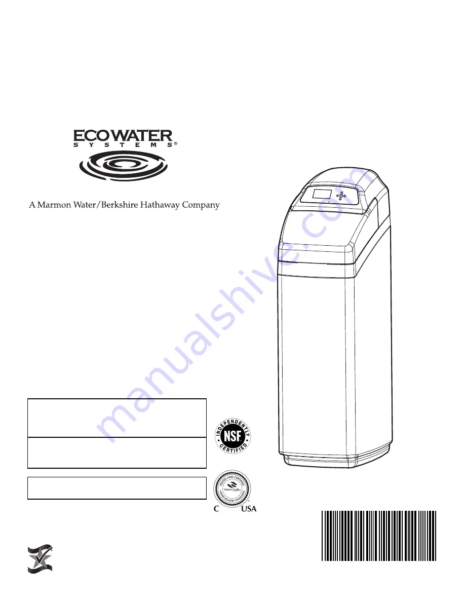 EcoWater ECR 3500R20 Owner'S Manual Download Page 1