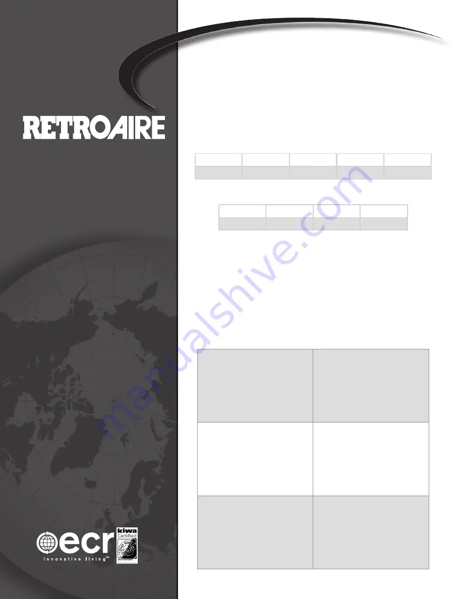 ECR RETROAIRE R10C Скачать руководство пользователя страница 1