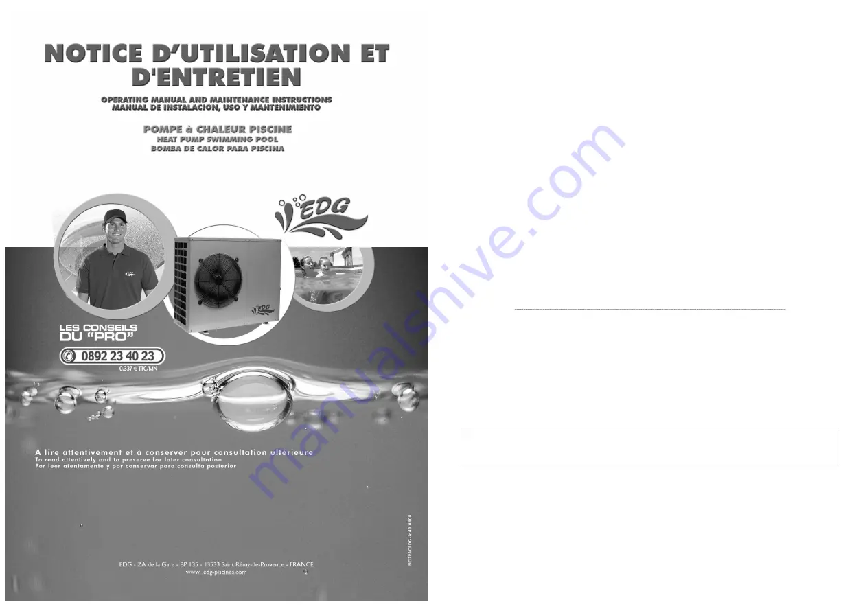 EDG 101204 User And Installation Manual Download Page 1