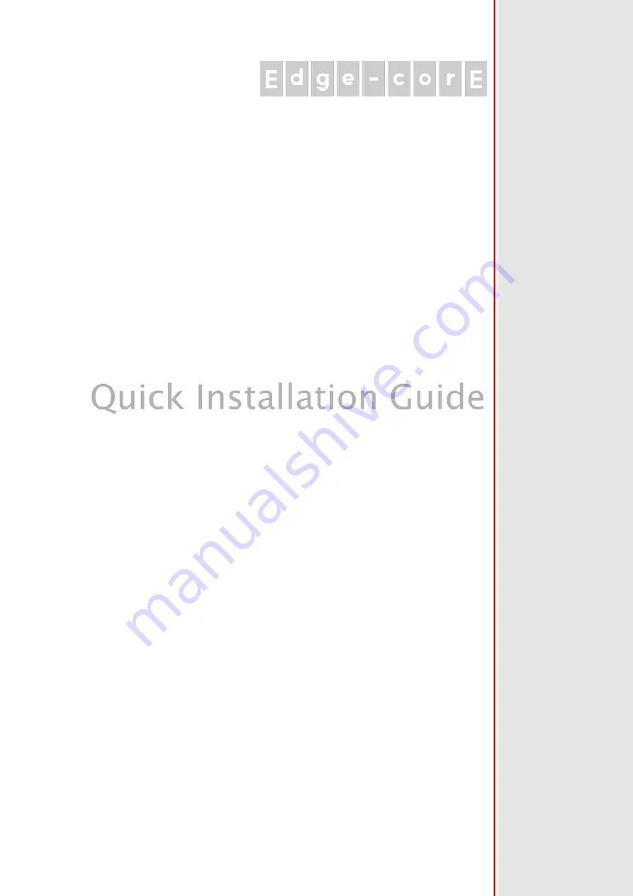 Edge-Core EWS5207 Quick Installation Manual Download Page 1