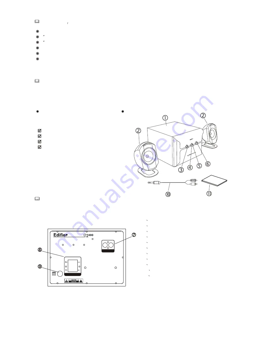 EDIFIER E2100 User Manual Download Page 3