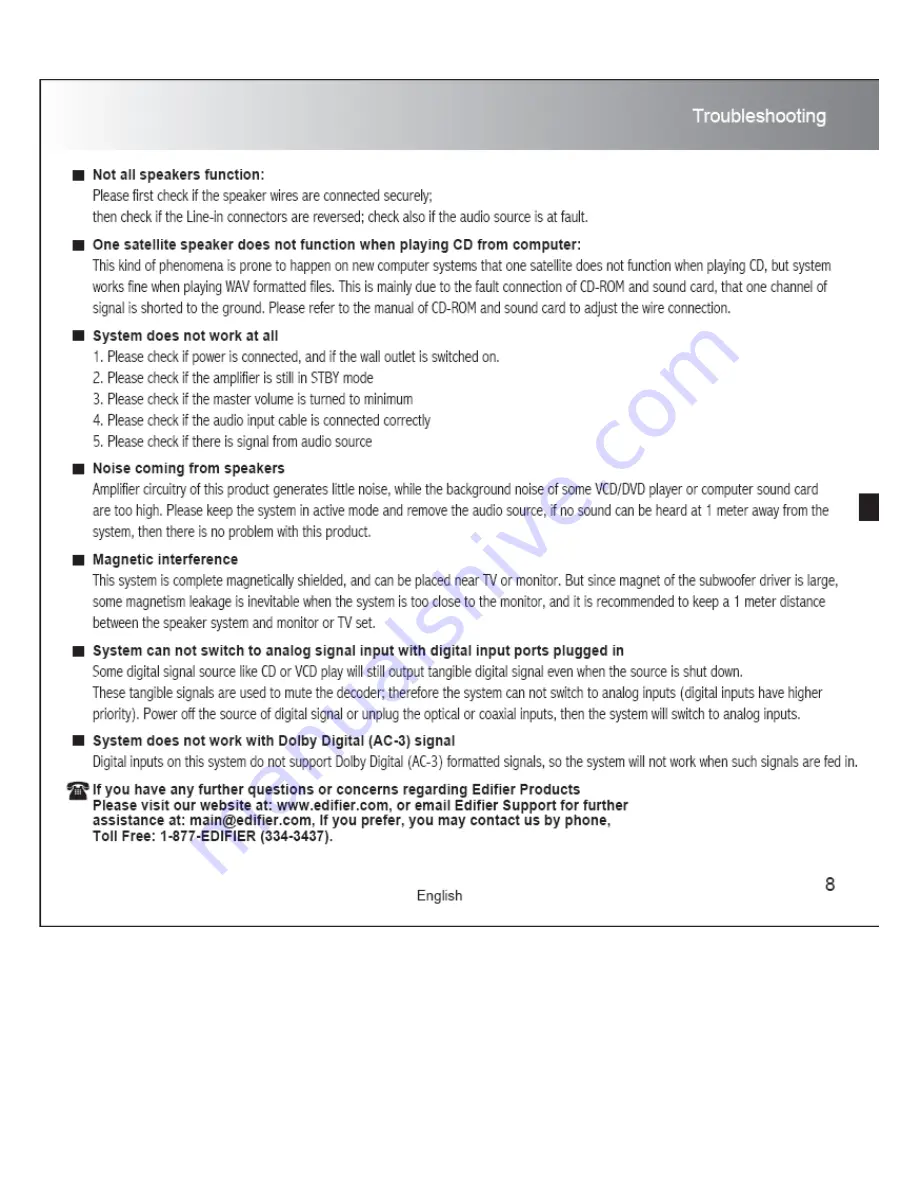 EDIFIER S730 User Manual Download Page 9