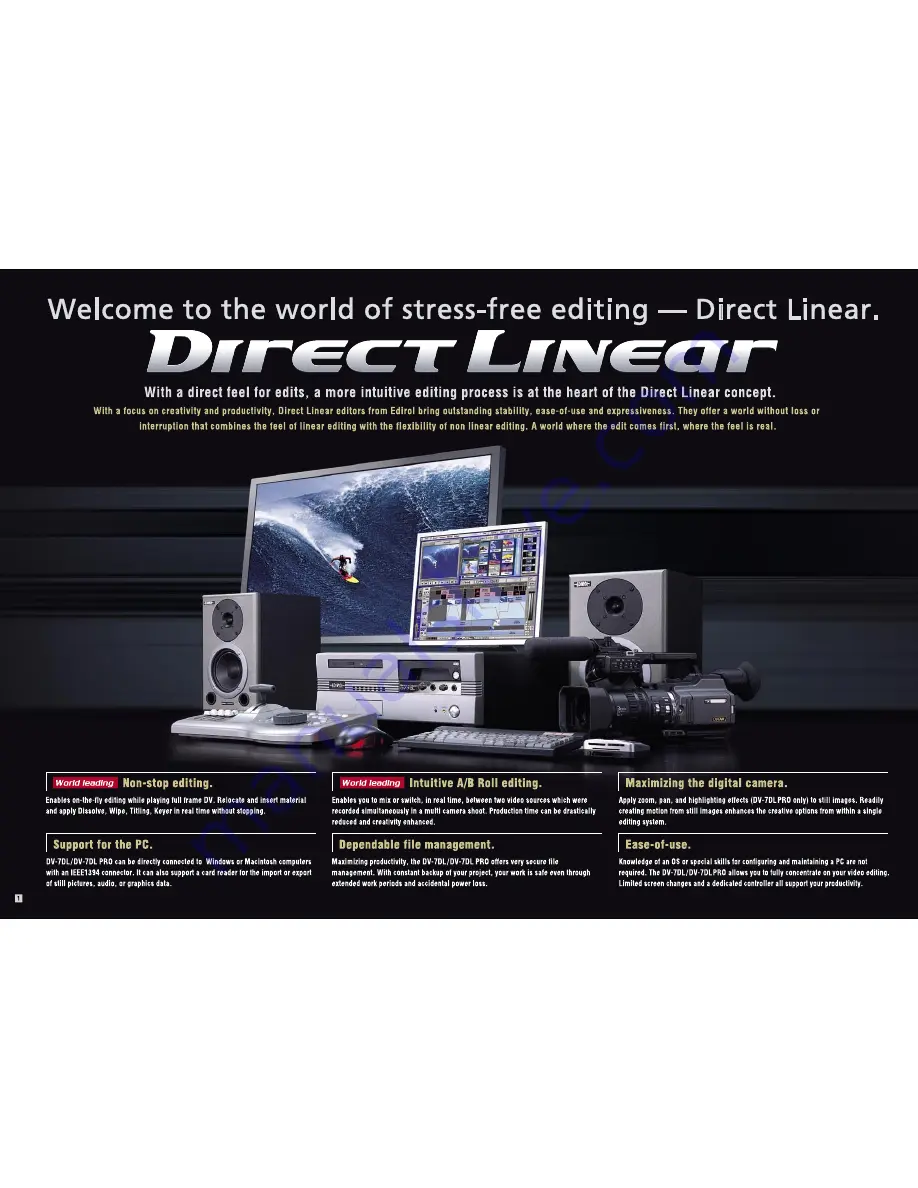 Edirol Direct Linear DV-7DL Pro Brochure & Specs Download Page 2