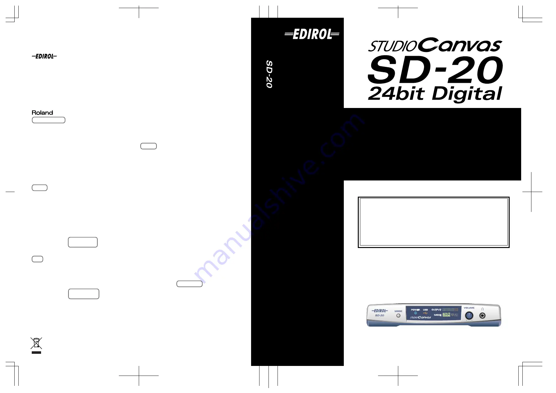 Edirol StudioCanvas SD-20 Owner'S Manual Download Page 276