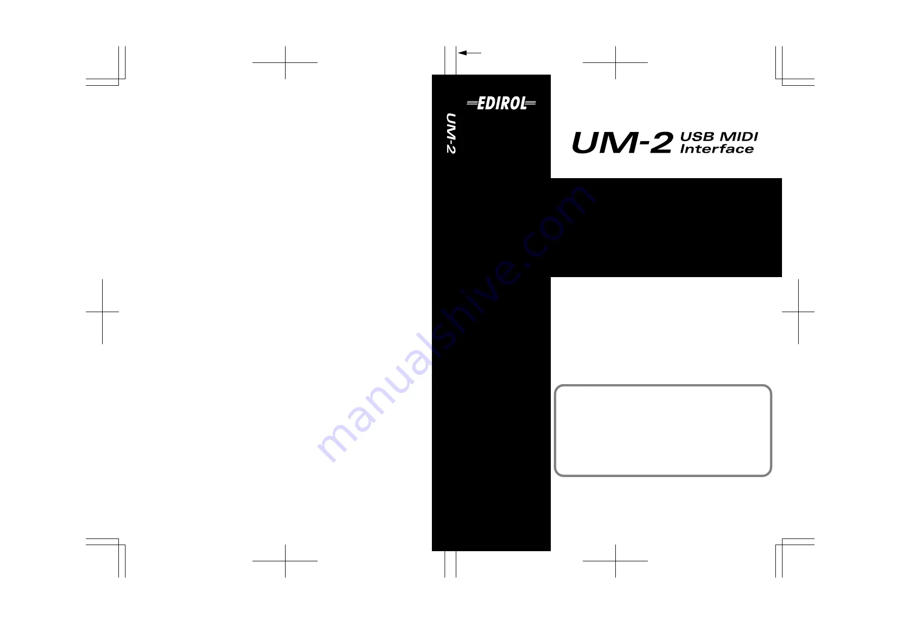 Edirol UM-2 Owner'S Manual Download Page 1