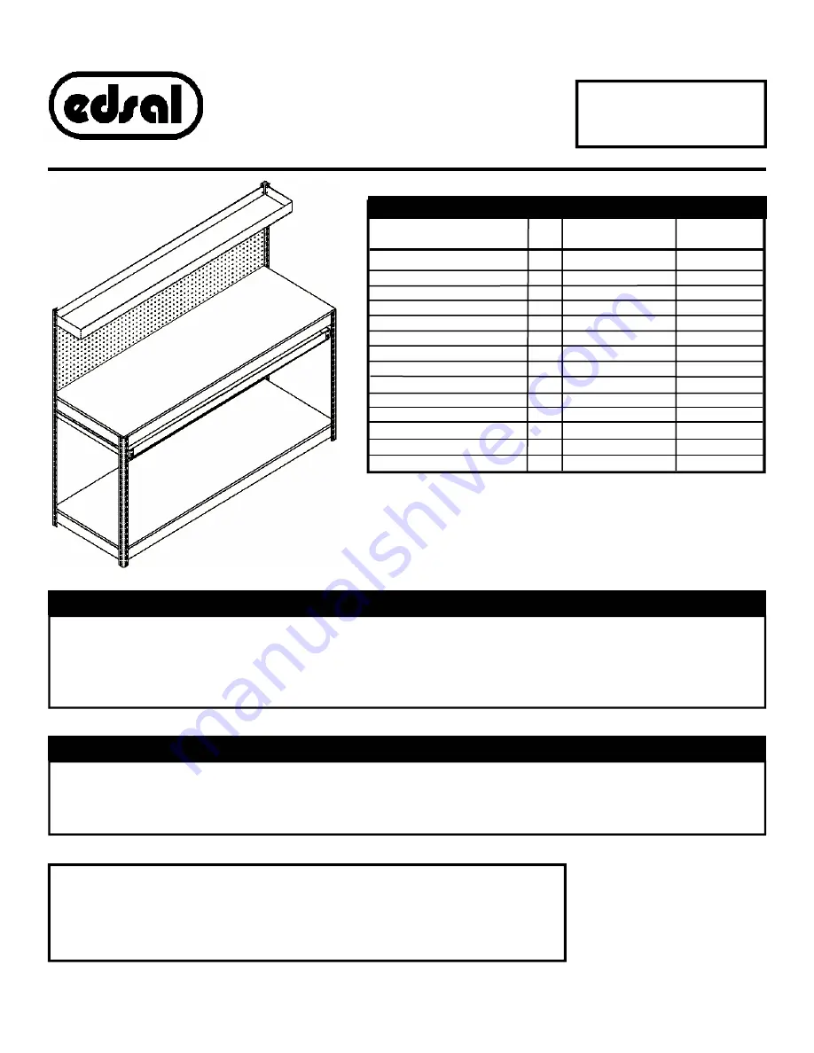 Edsal MRWB-4 Quick Start Manual Download Page 1