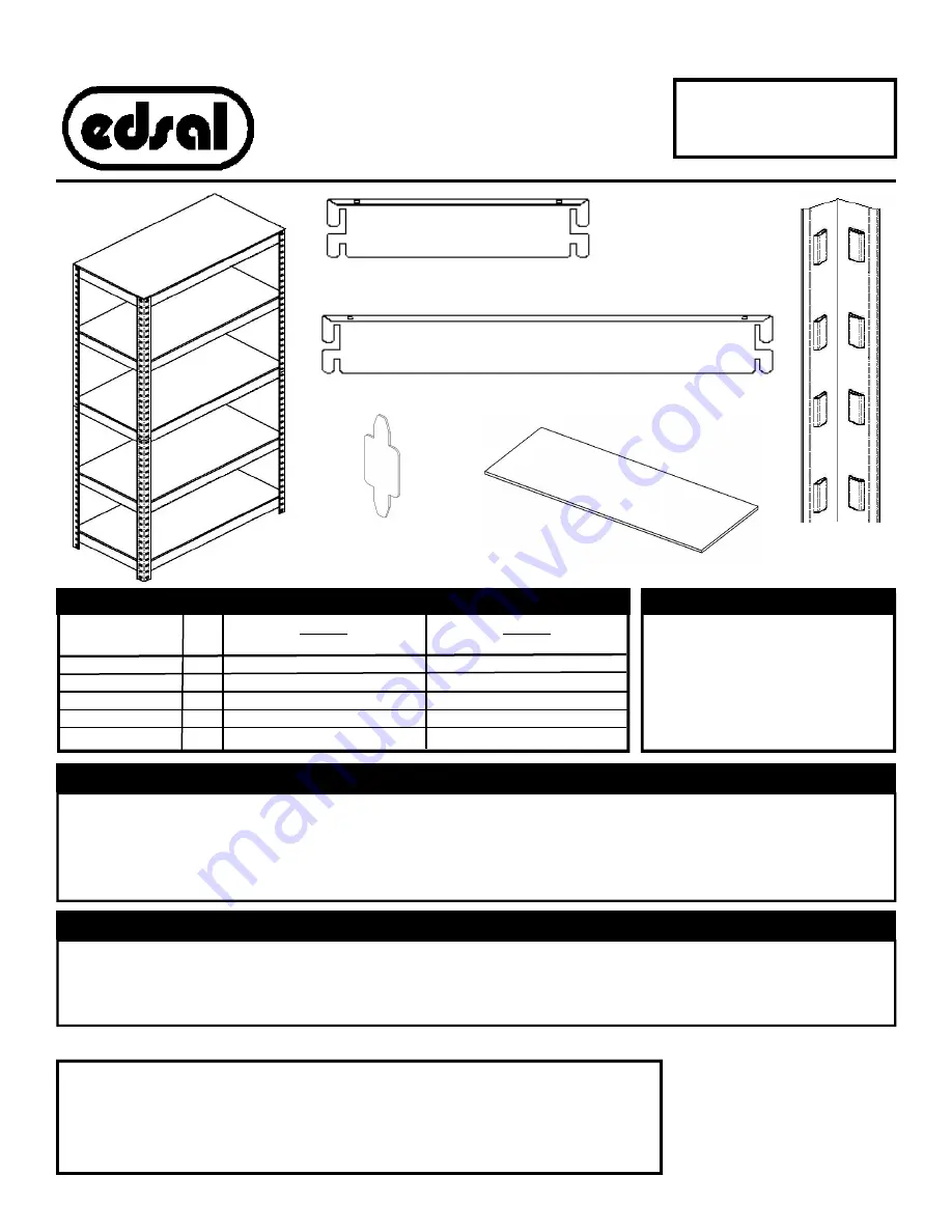 Edsal Super Rack SR100 Скачать руководство пользователя страница 1