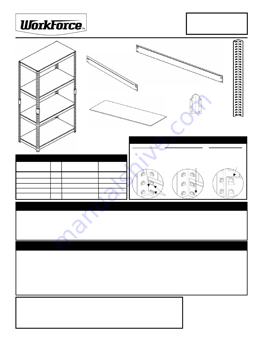 Edsal WorkForce HR153060 Quick Start Manual Download Page 1