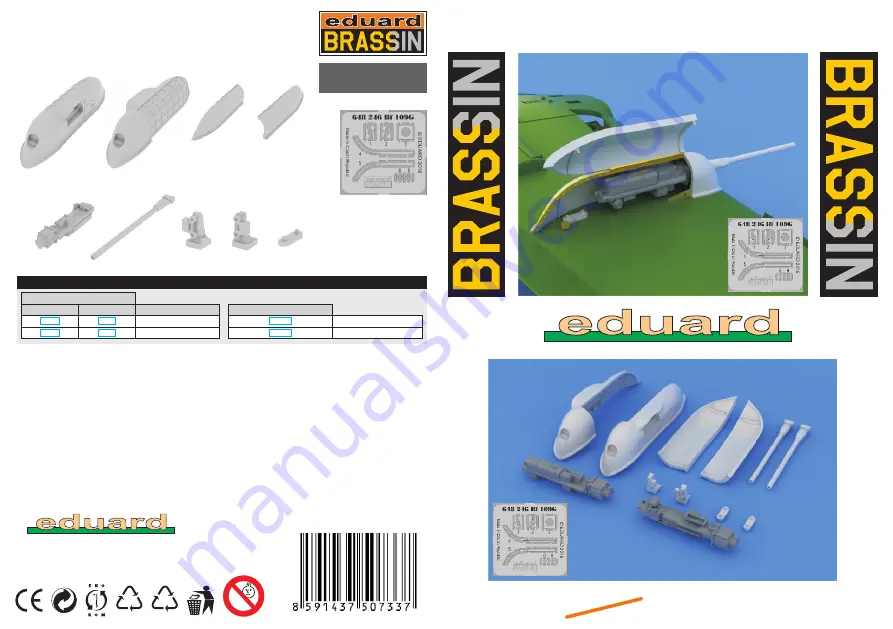 Eduard BRASSIN Bf 109 cannon pods Manual Download Page 1