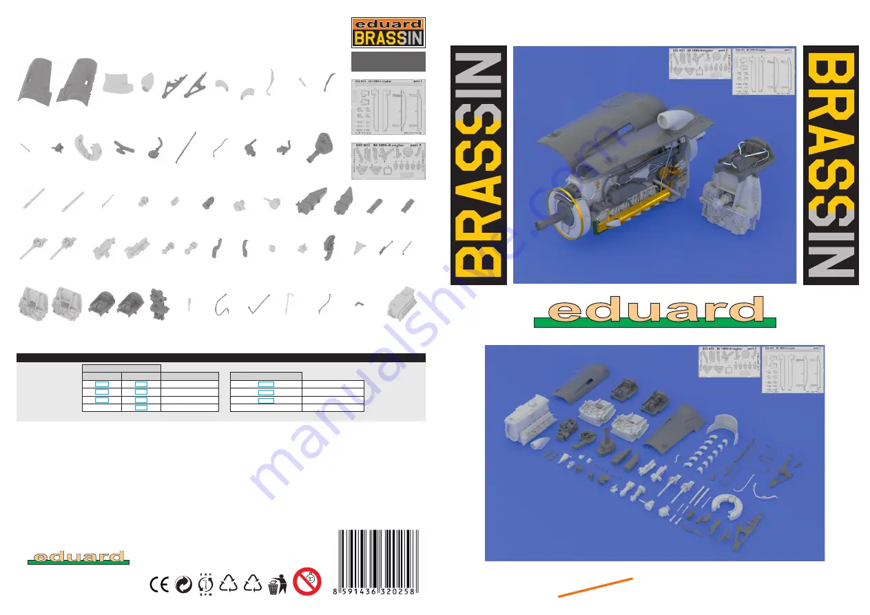 Eduard Brassin Bf 109G-6 engine Quick Start Manual Download Page 1