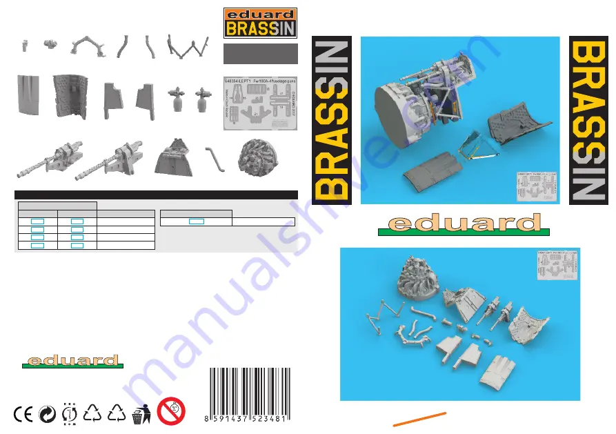 Eduard BRASSIN Fw 190A-4 fuselage guns Скачать руководство пользователя страница 1