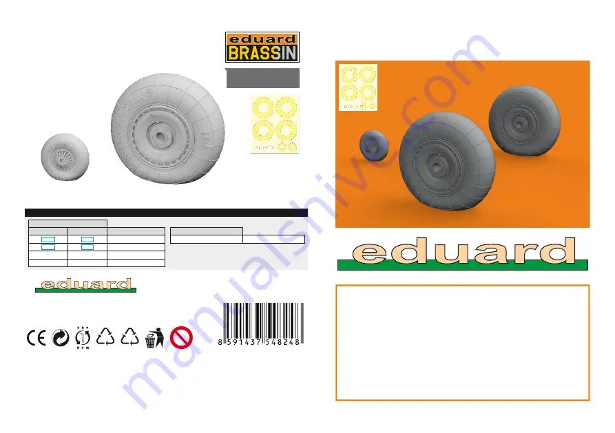 Eduard Brassin He 111 late wheels Quick Start Manual Download Page 1