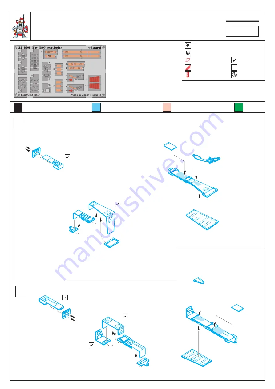 Eduard Fw 190 seatbelts self adhesive Quick Start Manual Download Page 1