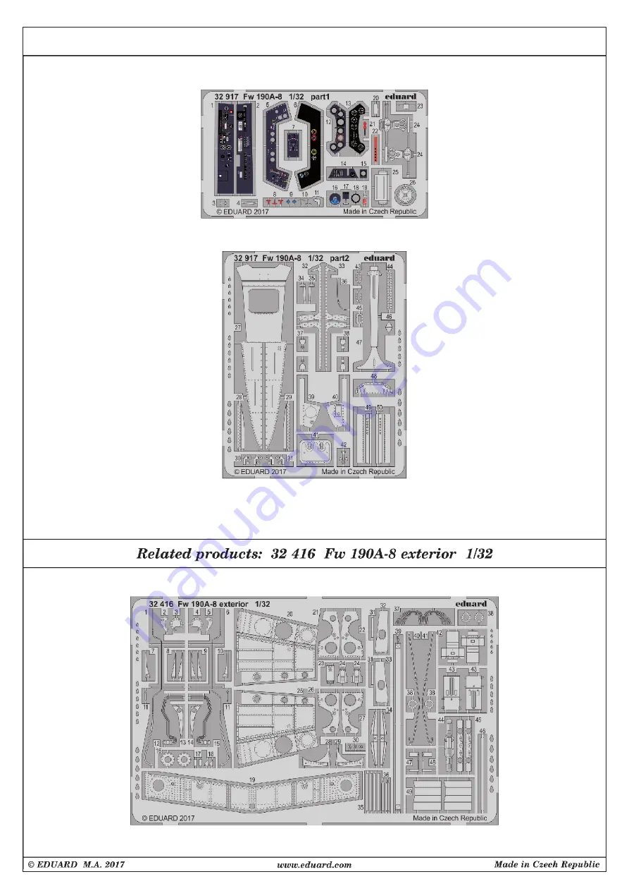 Eduard Fw 190A-8 landing flaps 1/32 Скачать руководство пользователя страница 4