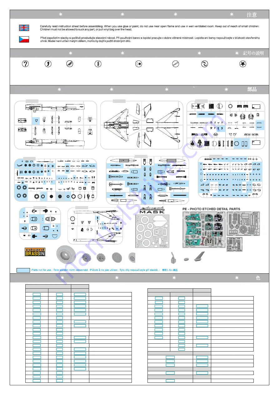 Eduard MiG-21bis Instruction Sheet Download Page 1