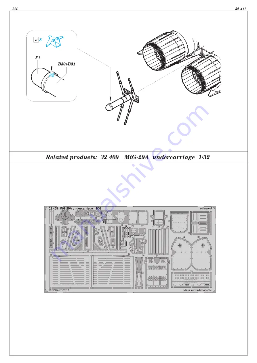 Eduard MiG-29A air brake 1/32 Скачать руководство пользователя страница 3