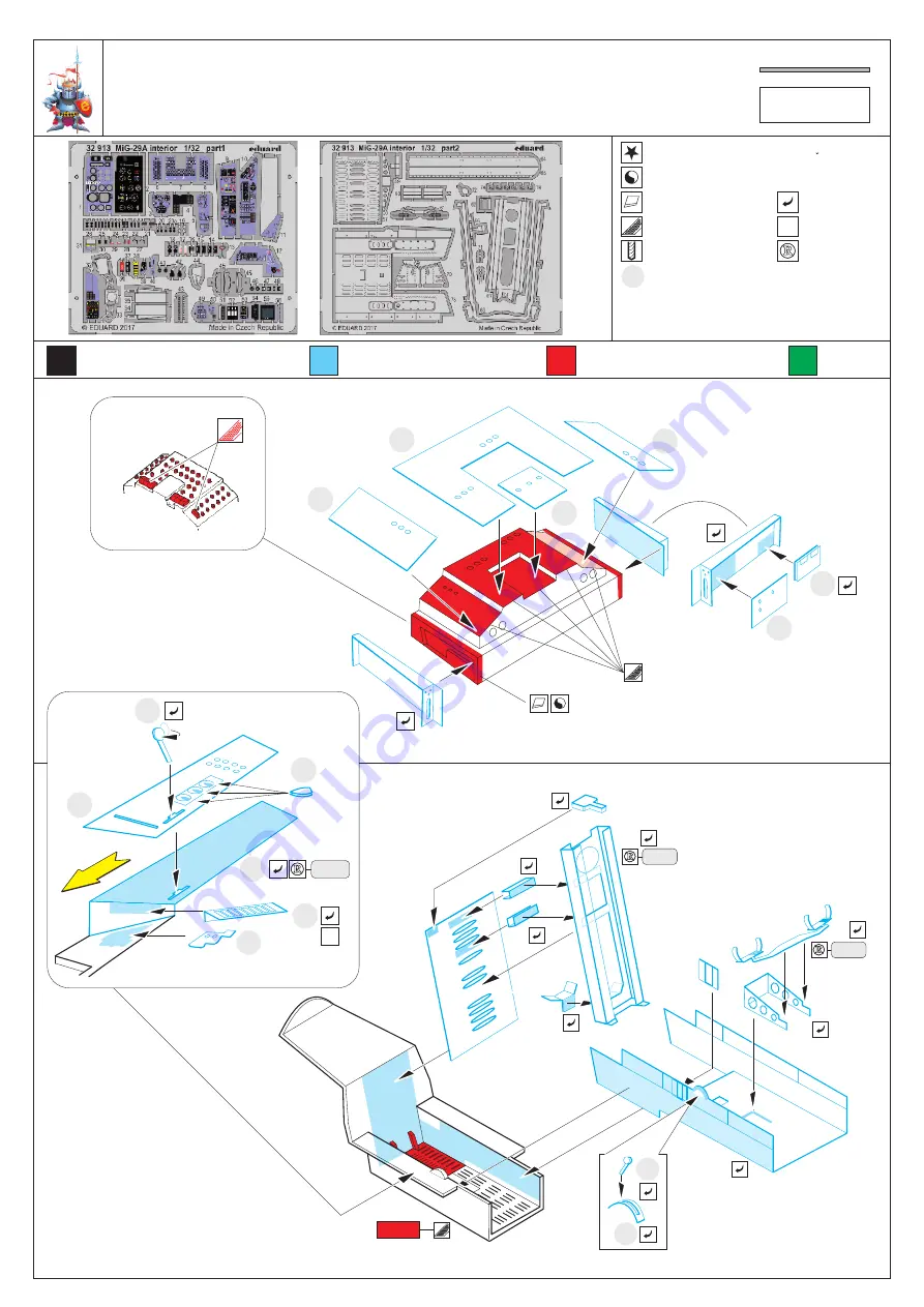 Eduard MiG-29A interior 1/32 Quick Start Manual Download Page 1