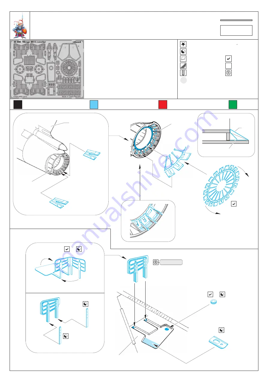 Eduard Mirage III E exterior Assembly Instructions Download Page 1