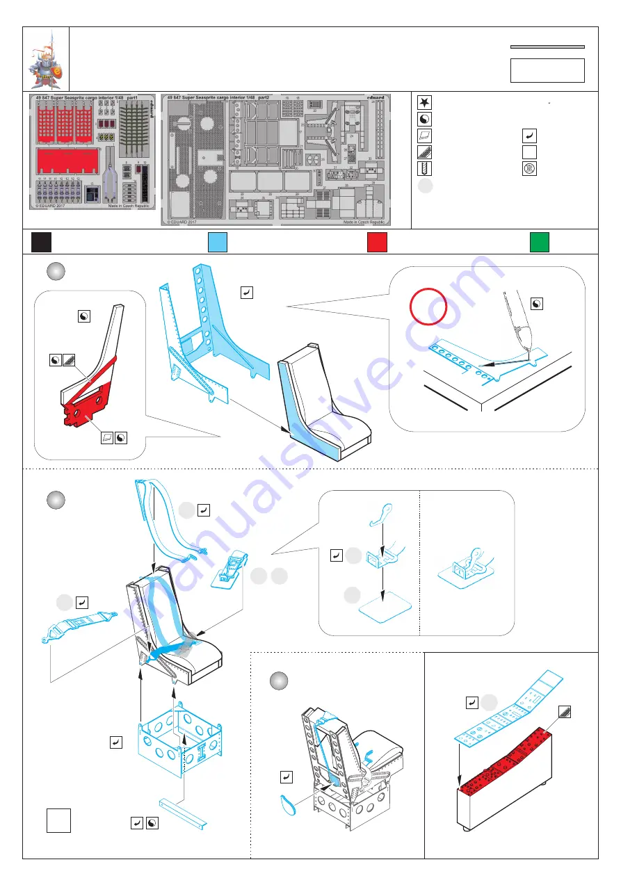 Eduard Super Seasprite cargo interior 1/48 Quick Start Manual Download Page 1