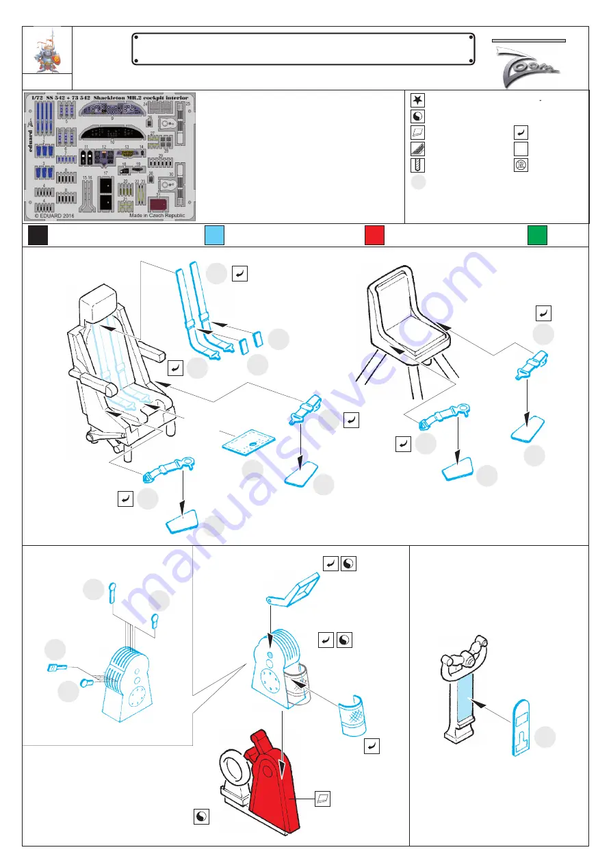 Eduard Zoom Shackleton MR.2 cockpit interior Quick Start Manual Download Page 1