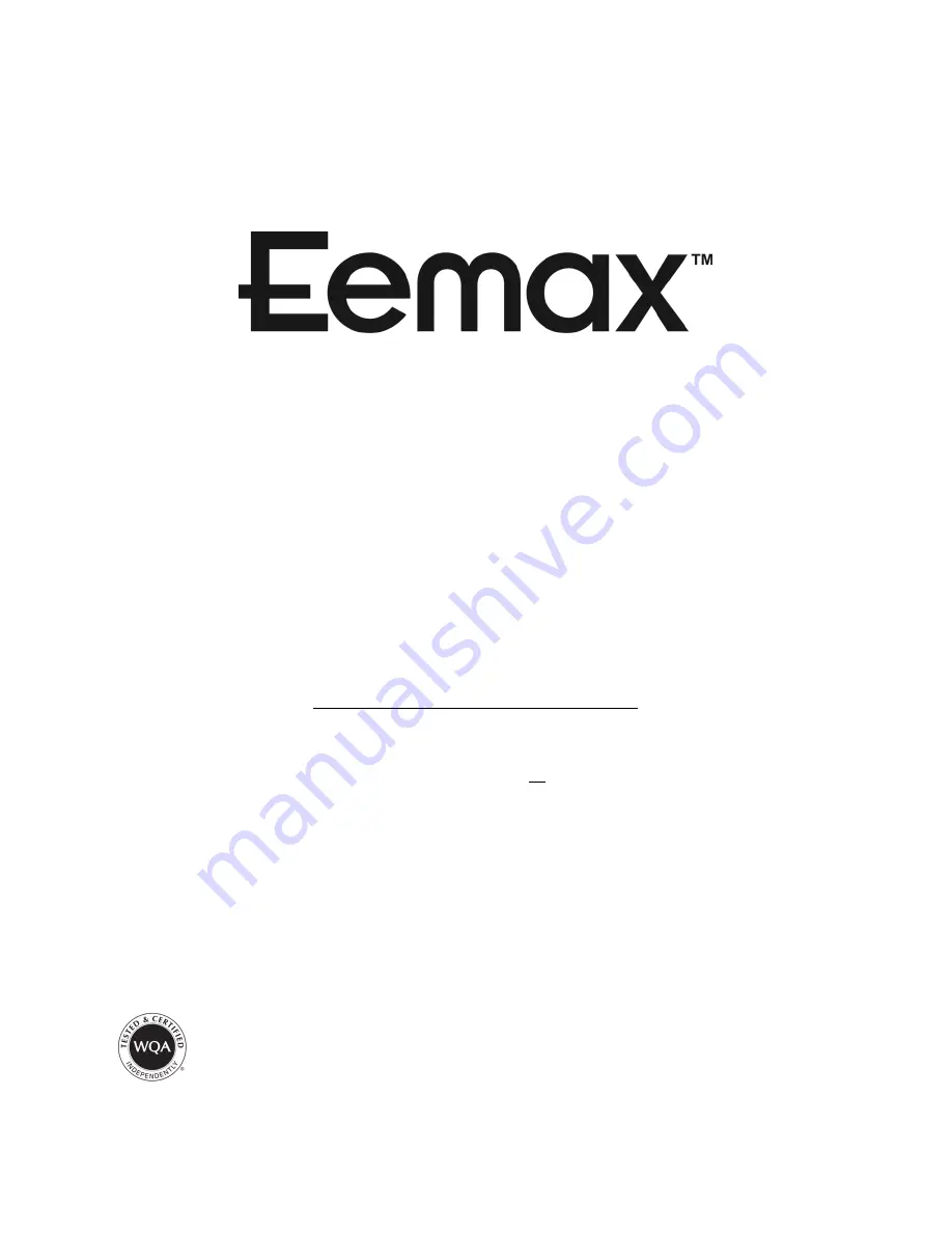 EemaX HA008240 Installation Instructions & Owner'S Manual Download Page 1