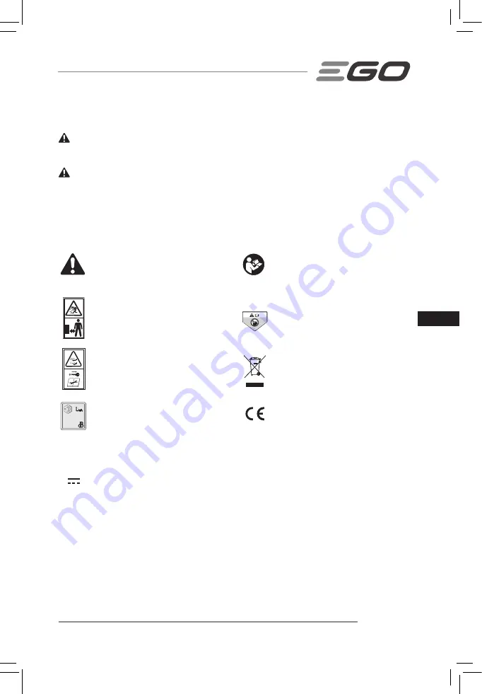 Ego Power+ LM2130E-SP Operator'S Manual Download Page 97