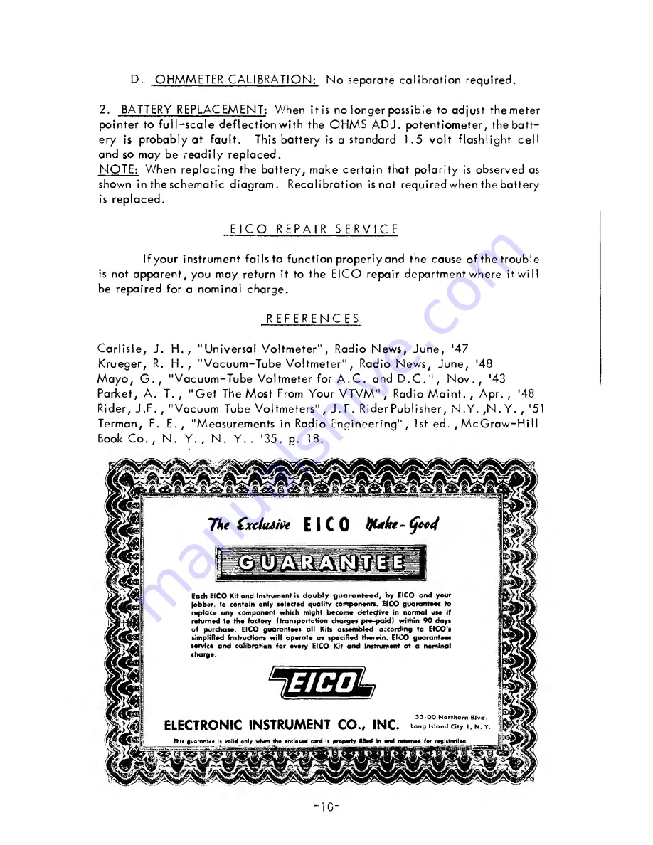 Eico 221 Instruction Manual Download Page 11