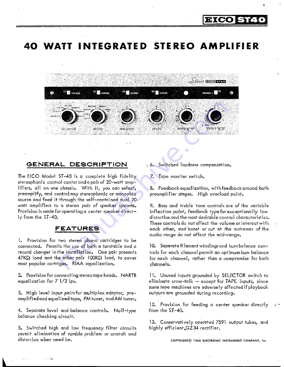 Eico ST 40 Instruction Manual Download Page 2