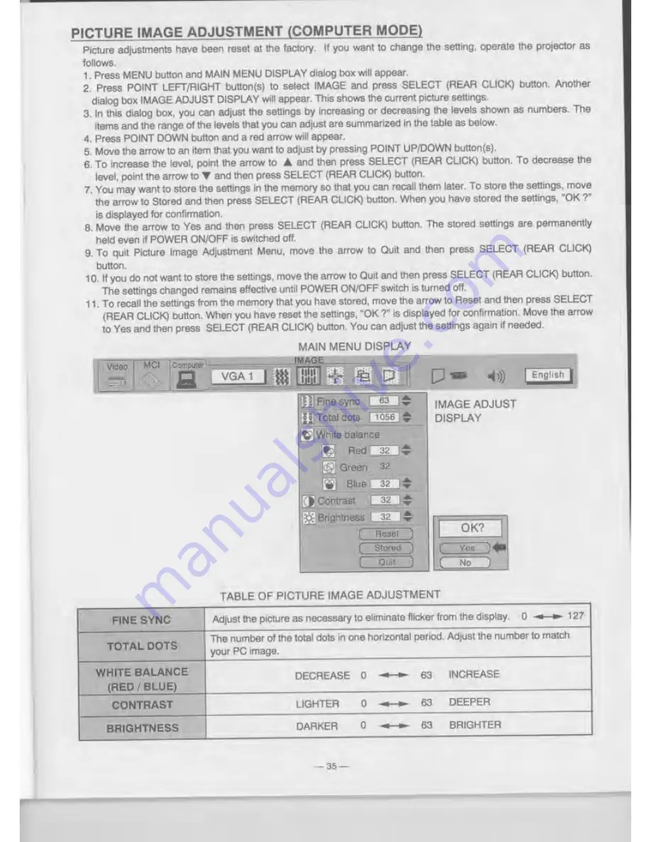 Eiki LC-NB1U Owner'S Instruction Manual Download Page 35