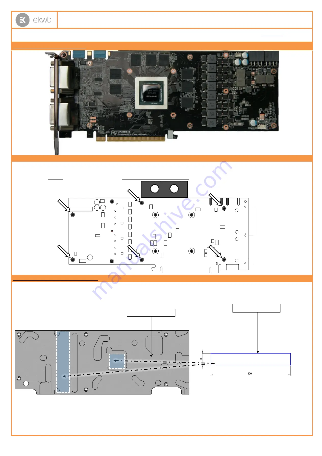 ekwb EK-FC980 GTX WF3 Backplate Installation And Mounting Manuals Download Page 1