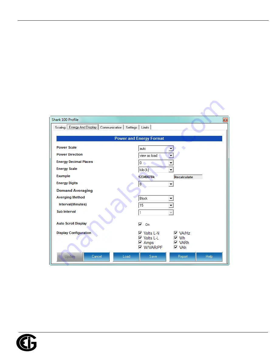 Electro Industries/GaugeTech Shark 100B Installation And Operation Manual Download Page 124