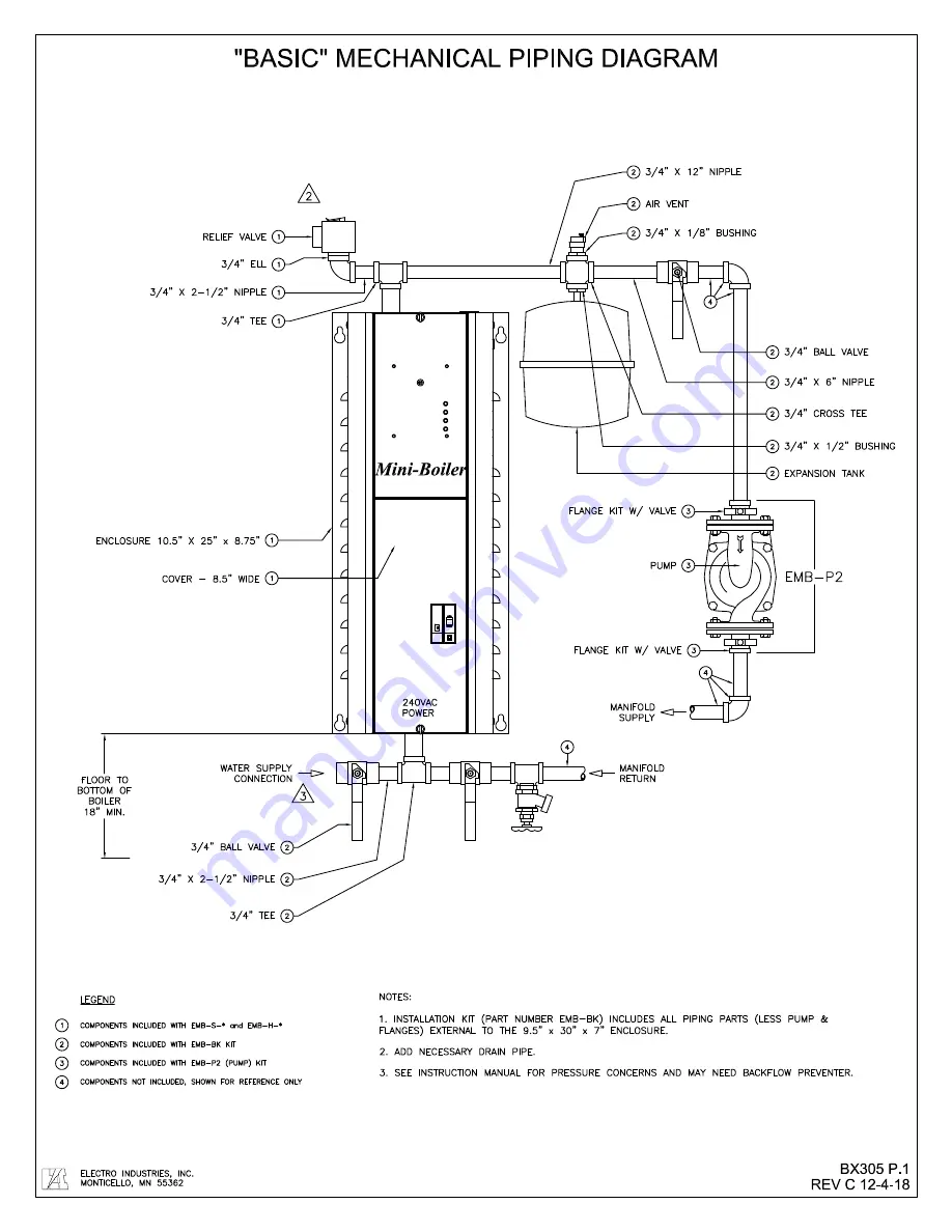 Electro Industries Mini-Boiler EMB-S-1 Installation & Operating Instructions Manual Download Page 12