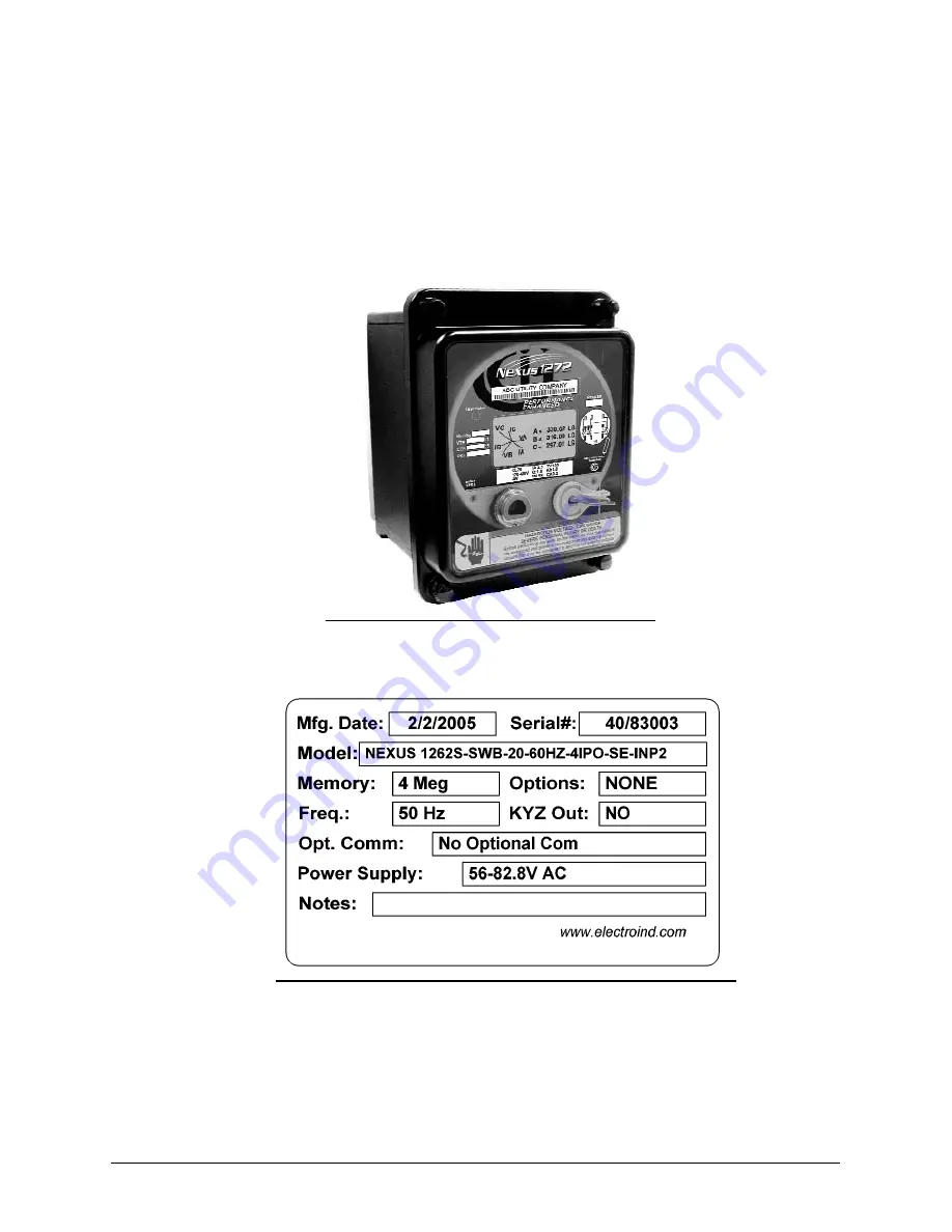 Electro Industries Nexus 1262 Installation & Operation Manual Download Page 152