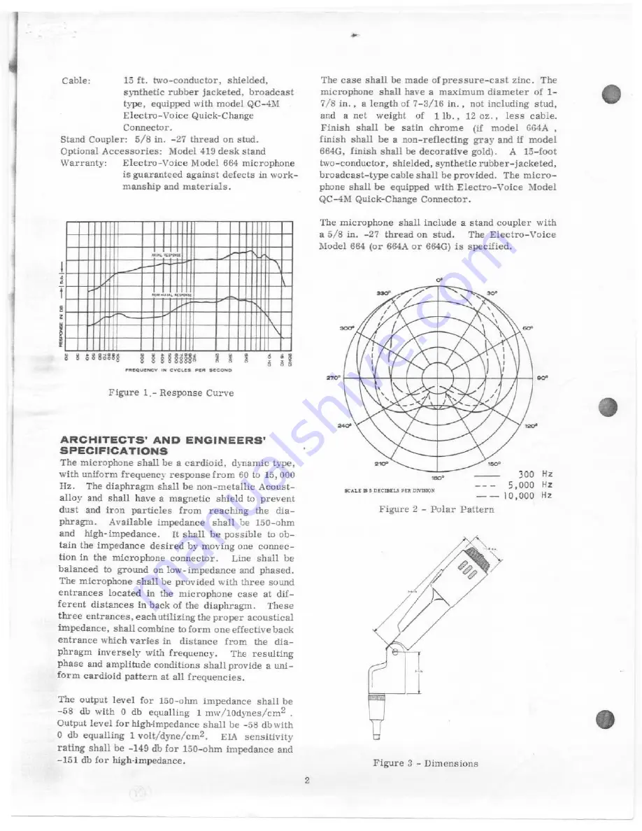 Electro-Voice 664 Engineering Data Download Page 2