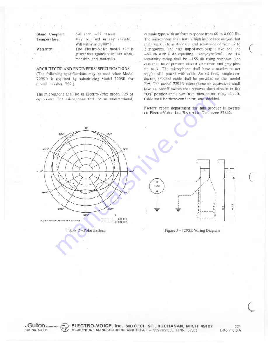 Electro-Voice 729 Specification Sheet Download Page 4