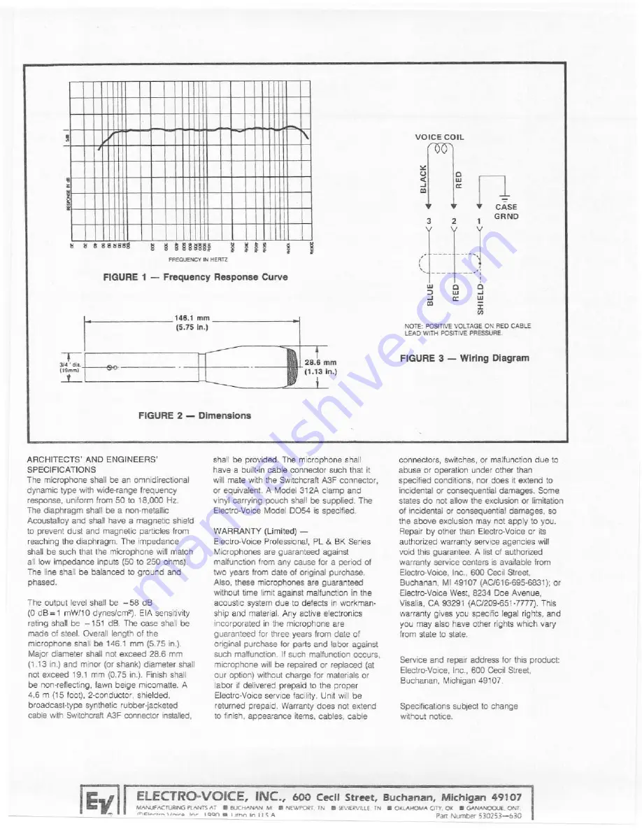 Electro-Voice DO54 Specification Sheet Download Page 2