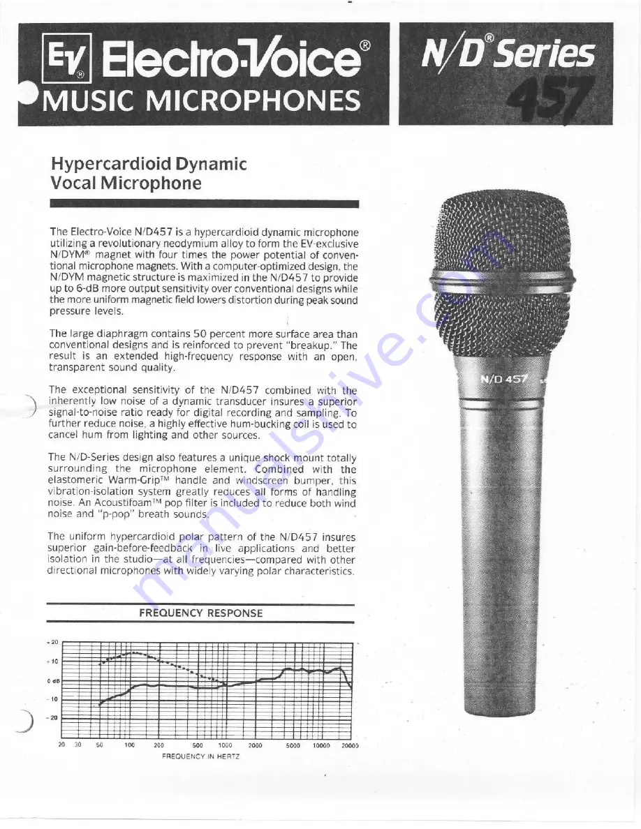 Electro-Voice N/D457 Specification Sheet Download Page 1