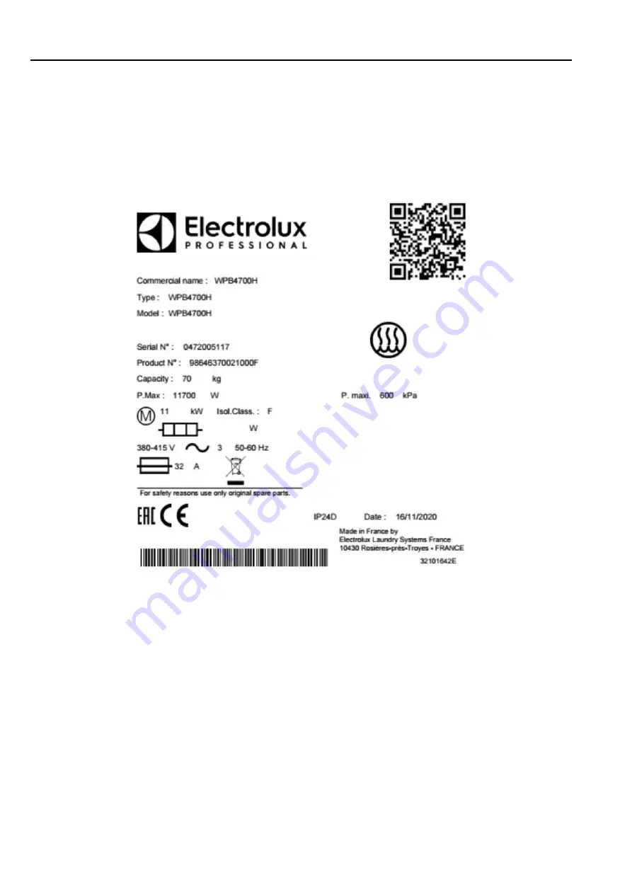 Electrolux Professional IC6 48 FFS Series Installation Manual Download Page 14